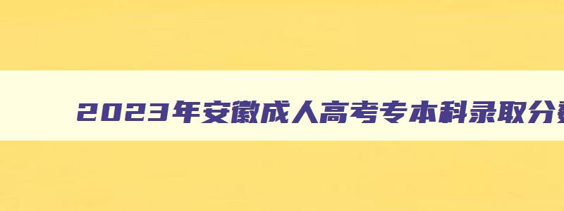 2024年安徽成人高考专本科录取分数线 安徽省2024年成人本科录取分数线