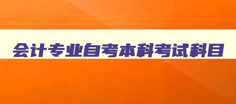 会计专业自考本科考试科目 会计学自考本科科目