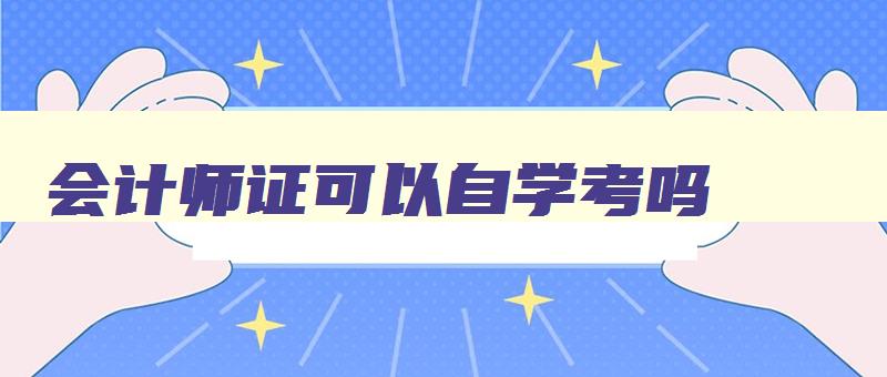 会计师证可以自学考吗 会计师证可以自学考吗现在