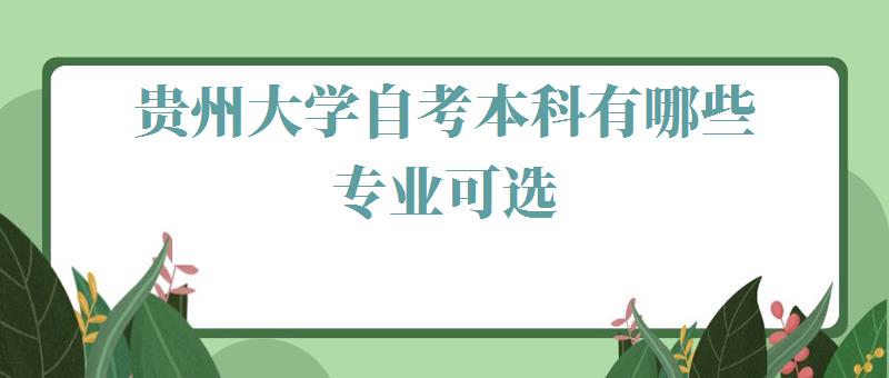 贵州大学自考本科有哪些专业可选,贵州大学自考本科有哪些专业可以报