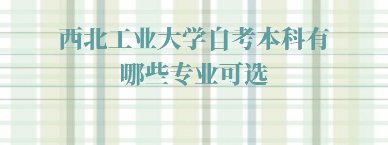 西北工业大学自考本科有哪些专业可选,西北工业大学自考本科有哪些专业可以报