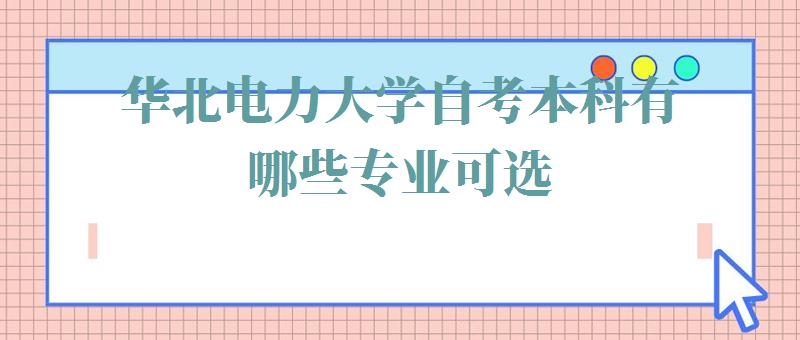 华北电力大学自考本科有哪些专业可选,华北电力大学自考本科有哪些专业可以报