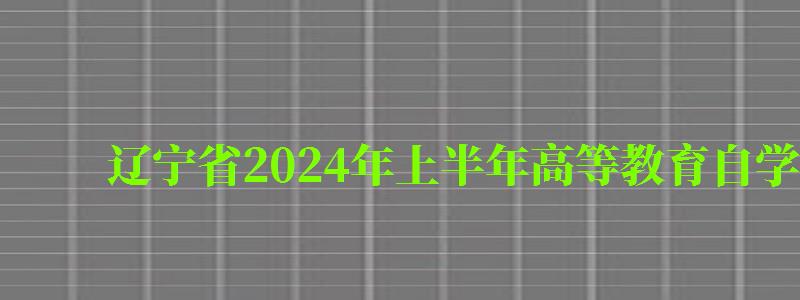 辽宁省2024年上半年高等教育自学考试报考简章