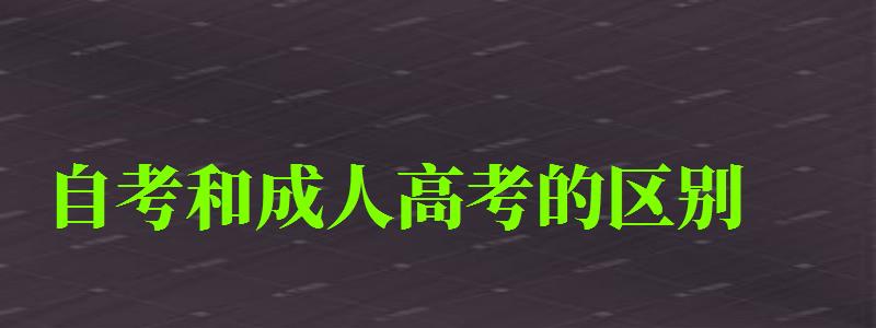 自考和成人高考的区别,哪个含金量高