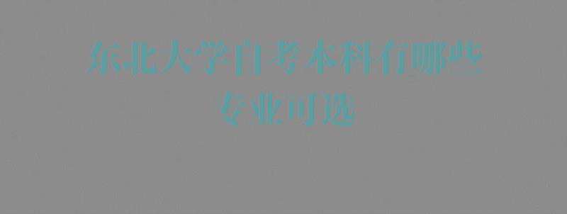 东北大学自考本科有哪些专业可选,东北大学自考本科有哪些专业可以报